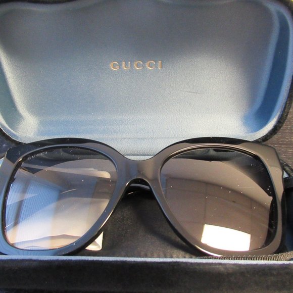 Gucci Women's Cat Eye Black Sunglasses - Picture 7 of 7